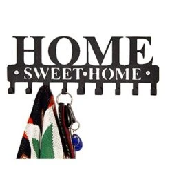 Homemania Appendiabiti Dolce Casa - Frasi - Con Ganci - Decorazione Da Parete, Wall Art, Muro - Da Ingresso, Corridoio - Nero In Metallo, 29 X 2 X 13 Cm -Armonia Decor 70799893 4