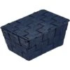WENKO Cestino Da Bagno Con Coperchio Adria Blu Scuro - Cestino Da Bagno, Polipropilene, 19 X 10 X 14 Cm, Blu -Armonia Decor 70820366 1