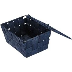 WENKO Cestino Da Bagno Con Coperchio Adria Blu Scuro - Cestino Da Bagno, Polipropilene, 19 X 10 X 14 Cm, Blu -Armonia Decor 70820366 3