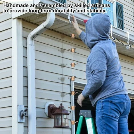 Bollitore Catena Antipioggia Anelli Di Metallo Bollitori Catene Antipioggia Catenina Decorativa Per La Pioggia 7 Bollitore Catena Antipioggia Anelli Di Metallo Bollitori Catene Antipioggia Catenina Decorativa Per La Pioggia - immagine 5