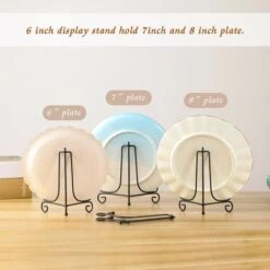 Set Di 4 Cavalletti Neri Portapiatti Decorativi Espositori Per Foto, Cornici, Libri Di Cucina, Piatti Decorativi, Dipinti E Opere D'arte, 4 Pollici 9 Set Di 4 Cavalletti Neri Portapiatti Decorativi Espositori Per Foto, Cornici, Libri Di Cucina, Piatti Decorativi, Dipinti E Opere D'arte, 4 Pollici -Armonia Decor 71080115 3