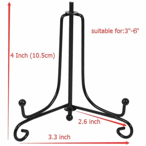 Set Di 4 Cavalletti Neri Portapiatti Decorativi Espositori Per Foto, Cornici, Libri Di Cucina, Piatti Decorativi, Dipinti E Opere D'arte, 4 Pollici 7 Set Di 4 Cavalletti Neri Portapiatti Decorativi Espositori Per Foto, Cornici, Libri Di Cucina, Piatti Decorativi, Dipinti E Opere D'arte, 4 Pollici - immagine 5