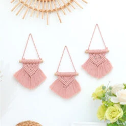 3 Pezzi Da Appendere Alla Parete Simpatici Ornamenti Natalizi In Macramè, Decorazioni In Tessuto Artistico Per Appartamento Camera Da Letto Soggiorno Dormitorio 13 15 Cm (bianco) -Armonia Decor 71080441 4