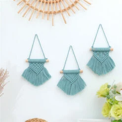 3 Pezzi Da Appendere Alla Parete Simpatici Ornamenti Natalizi In Macramè, Decorazioni In Tessuto Artistico Per Appartamento Camera Da Letto Soggiorno Dormitorio 13 15 Cm (bianco) -Armonia Decor 71080441 5