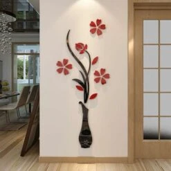 Vaso 3D Murale Per Soggiorno, Camera Da Letto, Divano, TV, Parete, Sfondo, (rosso, 59 X 23 Pollici) -Armonia Decor 71080476 5