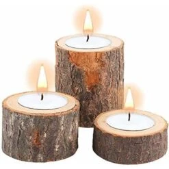 Set Di 3 Portacandele In Legno Per Centrotavola, Matrimoni, Feste Di Compleanno, San Valentino, Decorazioni Per La Casa -Armonia Decor 71376882 3