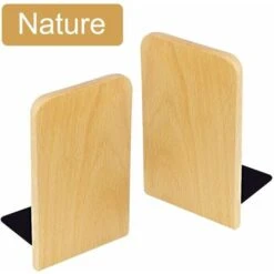 Set Di 4 Fermalibri In Legno Reggilibri Angolari Antiscivolo Per Libreria, Ufficio, Scuola, Biblioteca（13×8×10.5cm） -Armonia Decor 71379421 2