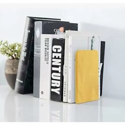 Set Di 4 Fermalibri In Legno Reggilibri Angolari Antiscivolo Per Libreria, Ufficio, Scuola, Biblioteca（13×8×10.5cm） -Armonia Decor 71379421 5