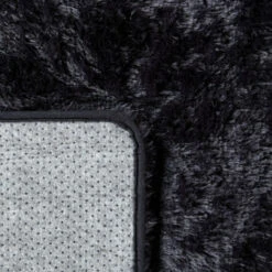 Paco Home Tappeto Salotto Pelo Lungo Soggiorno Pelliccia Finta Shaggy Morbido Monocolore Nero, 80 Cm Tondo -Armonia Decor 71627446 5