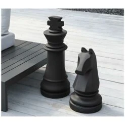 Statua Decorativa Per Esterni Gioco Degli Scacchi In Cemento Re L. 24,5 X H. 68 Cm - GAMBIT -Armonia Decor 71853623 3
