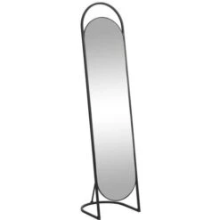 Specchio Su Piede Psiche L.41 X H. 171 Cm In Ferro Nero - ZINEB
