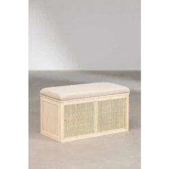 SKLUM Baule Con Cuscino In Rattan E Legno Di Reyna Marrone Legno Naturale -Armonia Decor 72151073 3