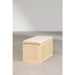 SKLUM Baule Con Cuscino In Rattan E Legno Di Reyna Marrone Legno Naturale -Armonia Decor 72151073 4