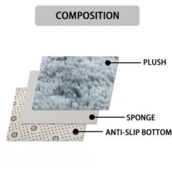 Tappeti Morbido Shaggy Tappeto Camera Da Letto Per Soggiorno Corridoio Grigio Bianco 120x160 Cm -Armonia Decor 72629346 3