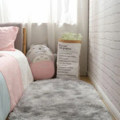 Tappeti Morbido Shaggy Tappeto Camera Da Letto Per Soggiorno Corridoio Grigio Bianco 120x160 Cm -Armonia Decor 72629346 5