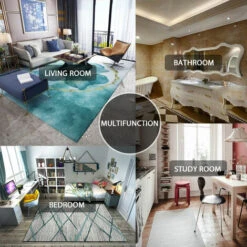 Tappeto Soggiorno Salotto Shaggy Tappeti Per Camera Da Letto Corridoio Grigio Bianco 120x160 Cm -Armonia Decor 72629350 5