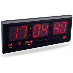 Orologio Digitale Led Parete Nero Display LCD Data Temperatura Ufficio JH4600
