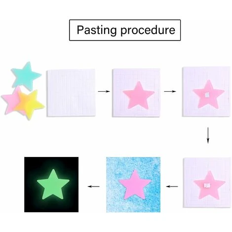 100 Pezzi Colorati Bagliore Al Buio Stelle Luminose Fluorescenti Nottilucenti Adesivi Murali In Plastica Murale 5 100 Pezzi Colorati Bagliore Al Buio Stelle Luminose Fluorescenti Nottilucenti Adesivi Murali In Plastica Murale - immagine 3