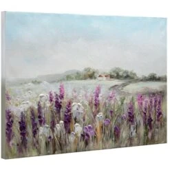 Quadro Dipinto A Mano Su Tela Paesaggio Campo Di Fiori 60x90cm W619 Versione: Senza Cornice -Armonia Decor 74141747 3