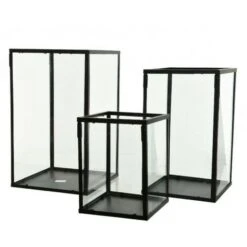 Kaemingk Lanterna In Vetro Con Cornice In Ferro - 40,5 Cm