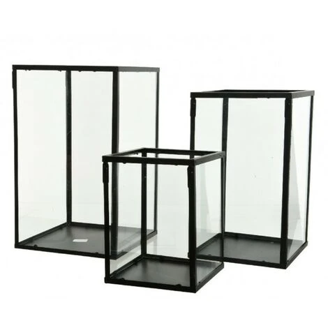 Kaemingk Lanterna In Vetro Con Cornice In Ferro - 40,5 Cm 3 Kaemingk Lanterna In Vetro Con Cornice In Ferro - 40,5 Cm