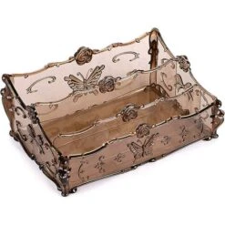 Contenitore In Plastica Per Cassettiera Per La Cura Della Pelle In Acrilico A 3 Slot (marrone)