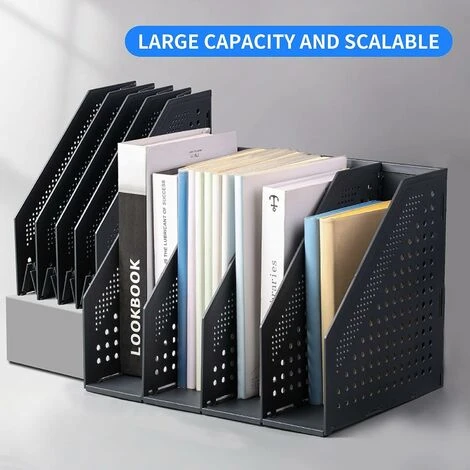 Organizer Da Scrivania Pieghevole Organizzatore Di File Desktop 4 Scomparti Portariviste Pieghevole In Plastica Scomparti Regolabili E Robusti Per La Scuola Dell'ufficio (grigio Scuro) 6 Organizer Da Scrivania Pieghevole Organizzatore Di File Desktop 4 Scomparti Portariviste Pieghevole In Plastica Scomparti Regolabili E Robusti Per La Scuola Dell'ufficio (grigio Scuro) - immagine 4