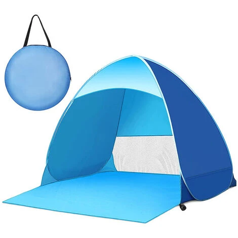 Tenda Da Spiaggia Pop-up Per 1-3 Persone Con Classificazione UPF 50+ Per Protezione Solare UV, Tende Da Sole Impermeabili Per Campeggio In Famiglia, Pesca, Picnic, Spiaggia (blu) 3 Tenda Da Spiaggia Pop-up Per 1-3 Persone Con Classificazione UPF 50+ Per Protezione Solare UV, Tende Da Sole Impermeabili Per Campeggio In Famiglia, Pesca, Picnic, Spiaggia (blu)