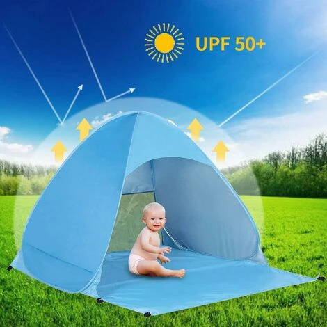 Tenda Da Spiaggia Pop-up Per 1-3 Persone Con Classificazione UPF 50+ Per Protezione Solare UV, Tende Da Sole Impermeabili Per Campeggio In Famiglia, Pesca, Picnic, Spiaggia (blu) 4 Tenda Da Spiaggia Pop-up Per 1-3 Persone Con Classificazione UPF 50+ Per Protezione Solare UV, Tende Da Sole Impermeabili Per Campeggio In Famiglia, Pesca, Picnic, Spiaggia (blu) - immagine 2