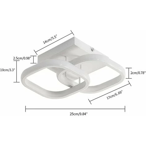 Plafoniera A LED 22W Moderna Piazza LED A Risparmio Energetico, Plafoniera A LED Per Corridoio Ingresso Ufficio Camera Da Letto Cucina Metallo Design Moderno Lampada Da Soffitto (Bianco Caldo) 4 Plafoniera A LED 22W Moderna Piazza LED A Risparmio Energetico, Plafoniera A LED Per Corridoio Ingresso Ufficio Camera Da Letto Cucina Metallo Design Moderno Lampada Da Soffitto (Bianco Caldo) - immagine 2