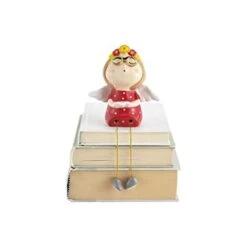 Baroni Home Soprammobile Natale Dipinto A Mano, Baroni Home Decorazione Natalizia, Soprammobile Moderno, Statuetta Da Interno O Esterno, Vestito Rosso Piedini