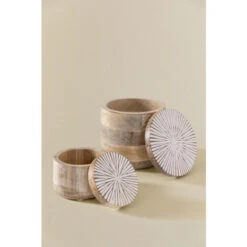 SKLUM Set Di 2 Barattoli In Legno Di Mango Nabordi Legno Bianco Vintage -Armonia Decor 76794198 4