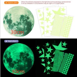 Home Deco Adesivi Luminosi, 435 Pezzi Stelle Fluorescenti-Adesivi Per Soffitto Per Bambini, Adesivi Fluorescenti Decorazione Per Soffitto Per Stanza Dei Bambini 29x23x0,5 Cm Verde -Armonia Decor 76795520 4