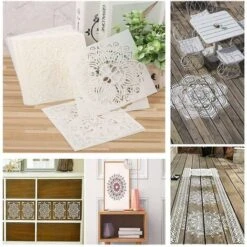 Stencil Per Pittura A Mandala 16 Pezzi, Stencil Per Pittura Ad Aerografo Riutilizzabile -Armonia Decor 76874218 4