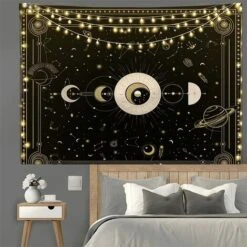 Arazzo Da Parete Con Luna, Arazzo Boho, Gotico, Indiano, Arazzo Da Parete, Mandala, Psichedelico, Punta Decorativa, Decorazione Da Parete Per Camera Da Letto, Soggiorno, Dormitorio (oro, 150 X 130 Cm) 8 Arazzo Da Parete Con Luna, Arazzo Boho, Gotico, Indiano, Arazzo Da Parete, Mandala, Psichedelico, Punta Decorativa, Decorazione Da Parete Per Camera Da Letto, Soggiorno, Dormitorio (oro, 150 X 130 Cm) -Armonia Decor 76874477 2