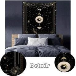 Arazzo Da Parete Con Luna, Arazzo Boho, Gotico, Indiano, Arazzo Da Parete, Mandala, Psichedelico, Punta Decorativa, Decorazione Da Parete Per Camera Da Letto, Soggiorno, Dormitorio (oro, 150 X 130 Cm) 9 Arazzo Da Parete Con Luna, Arazzo Boho, Gotico, Indiano, Arazzo Da Parete, Mandala, Psichedelico, Punta Decorativa, Decorazione Da Parete Per Camera Da Letto, Soggiorno, Dormitorio (oro, 150 X 130 Cm) -Armonia Decor 76874477 3
