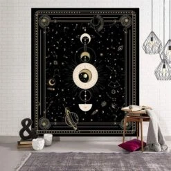 Arazzo Da Parete Con Luna, Arazzo Boho, Gotico, Indiano, Arazzo Da Parete, Mandala, Psichedelico, Punta Decorativa, Decorazione Da Parete Per Camera Da Letto, Soggiorno, Dormitorio (oro, 150 X 130 Cm) 10 Arazzo Da Parete Con Luna, Arazzo Boho, Gotico, Indiano, Arazzo Da Parete, Mandala, Psichedelico, Punta Decorativa, Decorazione Da Parete Per Camera Da Letto, Soggiorno, Dormitorio (oro, 150 X 130 Cm) -Armonia Decor 76874477 4