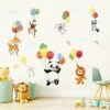 RHAFAYRES Adesivi Murali Animali Adesivo Murale Palloncino Panda Cervo Scimmia Decorazione Murale Camera Da Letto Bambini Asilo Nido Soggiorno