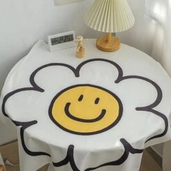 Smiley Sfondo Fiore Arazzo Panno Decorativo Panno Appeso Decorazioni Parete Camera Dormitorio Sfondo Decorazione Tovaglia (7070 Cm) -Armonia Decor 77711273 4