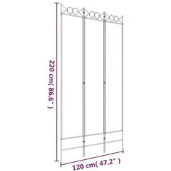 Divisorio A 3 Pannelli Nero 120x220 Cm In Tessuto VidaXL -Armonia Decor 78214122 3