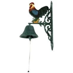 Campana Ghisa Gallo Colorato Cm23x13h36