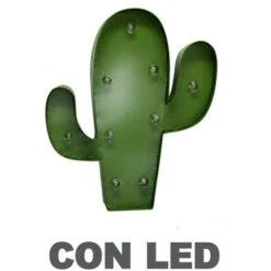 Cactus Metallo Verde Con Led Cm25,5x30,5x5
