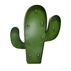 Cactus Metallo Verde Con Led Cm25,5x30,5x5 -Armonia Decor 78328945 3