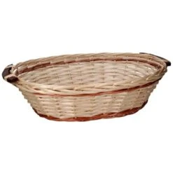 Cesta Vimini Sfoglia Marrone Naturale Ovale Cm50-55x40h14