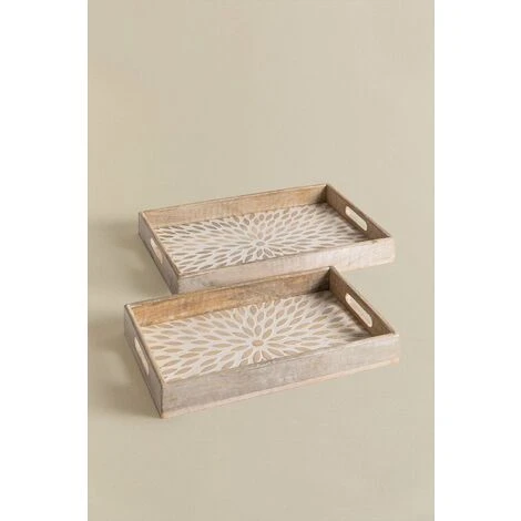 SKLUM Set Di 2 Vassoi Decorativi In Legno Di Mango Kedia Legno Di Mango 5 SKLUM Set Di 2 Vassoi Decorativi In Legno Di Mango Kedia Legno Di Mango - immagine 3