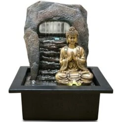 Zen' Light Buddha Zen Dao Fontaine, Resina, Bronzo, 21Â x 17Â x 25Â cm