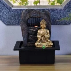Zen' Light Buddha Zen Dao Fontaine, Resina, Bronzo, 21 x 17 x 25 cm -Armonia Decor 78991822 3