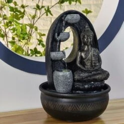 Zen Light Harmonie - Fontana In Poliresina, 26 X 16 X 40 Cm, Colore: Nero 7 Zen Light Harmonie - Fontana In Poliresina, 26 X 16 X 40 Cm, Colore: Nero -Armonia Decor 78992669 2