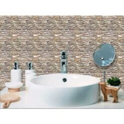 Piastrelle Pvc Adesive 3D Disegno Mattonella Pietra Bagno Cucina Pannello Autoadesivo 5 Pezzi - Dis.F 9 Piastrelle Pvc Adesive 3D Disegno Mattonella Pietra Bagno Cucina Pannello Autoadesivo 5 Pezzi - Dis.F -Armonia Decor 79656556 3