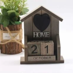 MINKUROW Calendario Vintage, Calendario Perpetuo In Legno Riutilizzabile Decorazioni Alla Moda Home Office Calendario Da Tavolo Scolastico 2023 Notebook In Stile Europeo -Armonia Decor 80890309 3